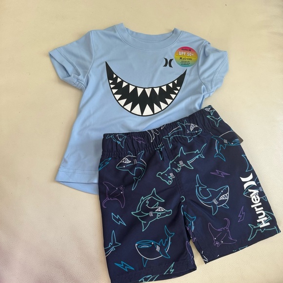 Hurley cute shark boy short active top set 8000 - Picture 3 of 6